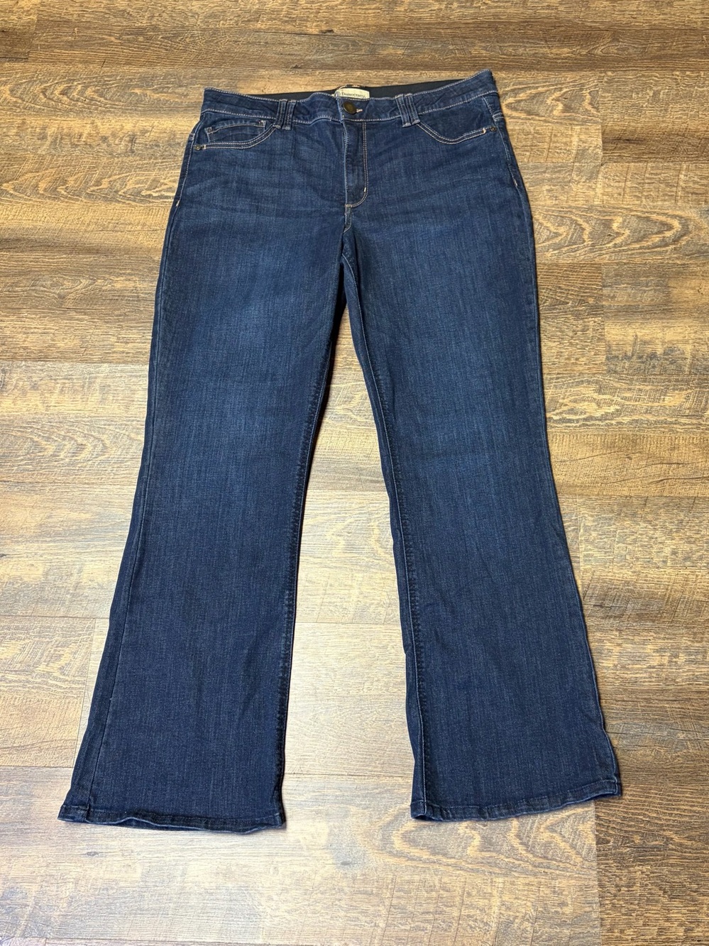 Democracy Ab Technology Bootcut Jeans Womens 16 Stretch Dark Wash Blue Denim